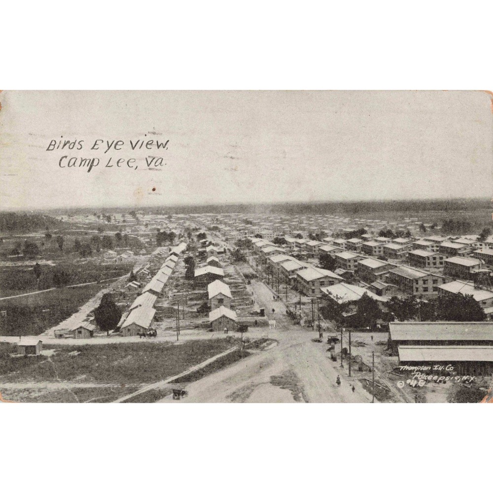 Vintage 1917 Camp Lee Virginia Birds Eye View RPPC Postcard WWI Military Base